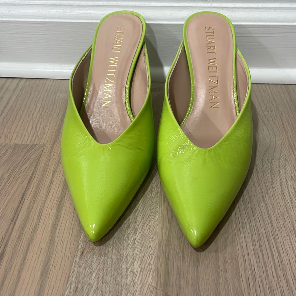 Stuart Weitzman green low mule heel